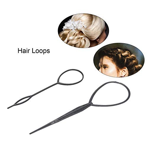Sunbaca Conjunto de ferramentas de cabelo DIY Criador de coque Rolo de torção Loops de cabelo Base d