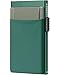 DUGRAFT Card Holder with Money Pocket Mens Minimalist Slim Aluminum Metal Pop Up Wallet RFID Blocking Card Case with Gift Box, Holds 5 Cards and Cash (Midnight Green)