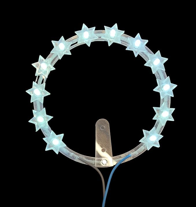Aureola Luminosa in Plexiglass a LED, con lampadine Multicolore, Luce Bianca e Calda (bianco freddo, 12 cm)