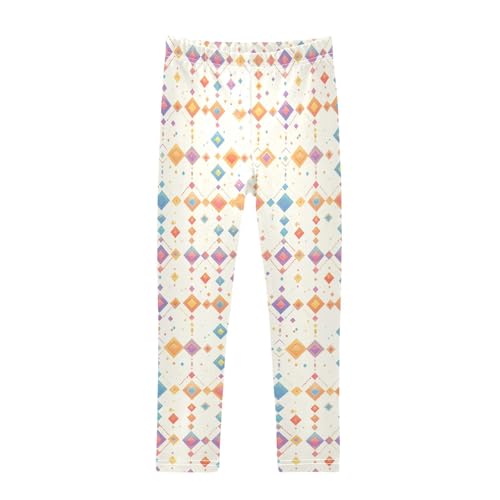 KLL Watercolor Plaid Multicolor Toddler Girls' Athletic Leggings Comfortable High Waisted Lounge Pants Exercise