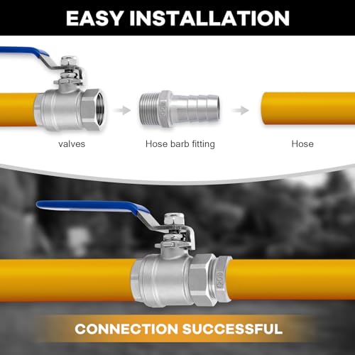 Stainless Steel Hose Barb Fitting,1" Hose Barb to 1" Male NPT, for Water Fuel Air (Pack of 2)