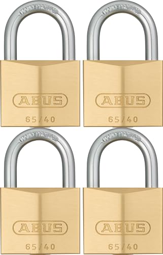 ABUS Vorhängeschloss Messing 65/40 - 4er Set, gleichschließend...