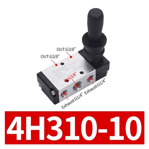 Vanne pneumatique 4H210-08 robuste en aluminium avec levier de commande