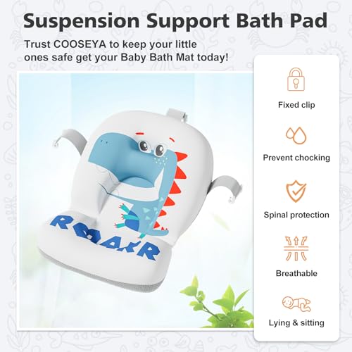 Image of Collapsible Baby Bathtub for Newborns with Thermometer and Soft Floating Cushion Portable and Foldable Travel Baby Girl Bath Tub for Infants to Toddler 0-36 Month (Blue)