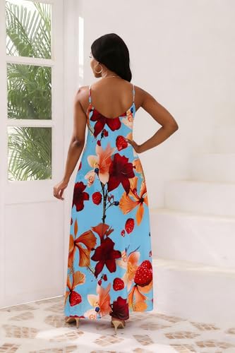 Image of vunahzma Womens Casual Fashion Sleeveless Plus Size Loose Long Sexy Maxi Dress with Pockets