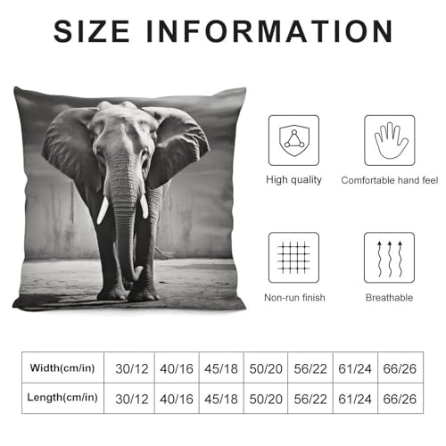 Housse de coussin éléphant double face lavable pour rafraîchir un canapé