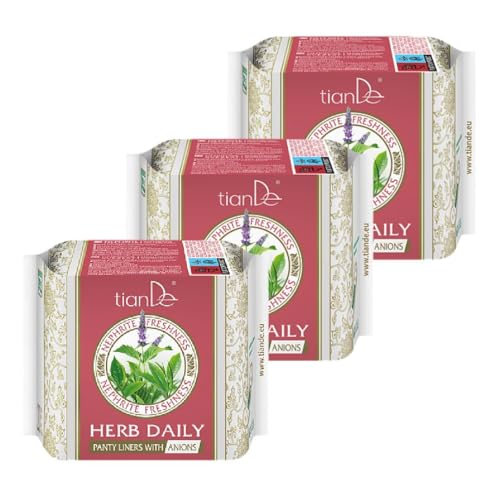 Sanitarias Herbales Femeninas "Frescura de Jade" Con Aniones, TianDe 61915, Paquete de Ahorro - 3x20 Pzas, Salud Femenina: Protección Diaria Con Aniones