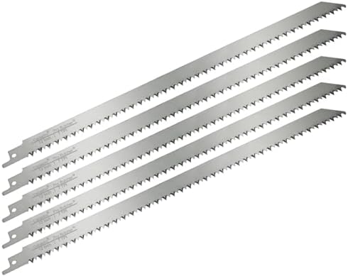 12-Inch Stainless Steel Frozen Meat Bone Cutting Saw Blades for Reciprocating and Sawzall Saws - 5 Pack - Caliastro