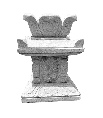 Image of SR Express Customized Stone Tulsi Pot | Tulsi Planter | Gardening Tulsi Planter | White Stone | Handmade Tulsi Pot-8 (15 inch)