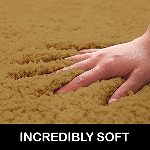 Image of Flooring India Co Newman Rectangular Carpet 2500 GSM Super Soft Anti Skid Area Rugs for Home Decor, Bedroom (4x6 Feet, Gold)
