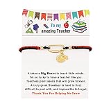 FERVENT LOVE Back to School Teacher Gifts Gold Apple Charm Bracelets for Women Teacher Appreciation
