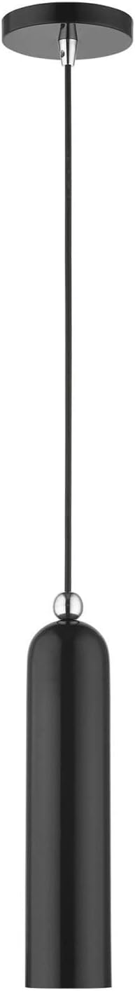 Ardmore - 1 Light Pendant in Mid Century Modern Style - 5.13 Inches Wide by 16.5 Inches high-Shiny Black Finish -Trad