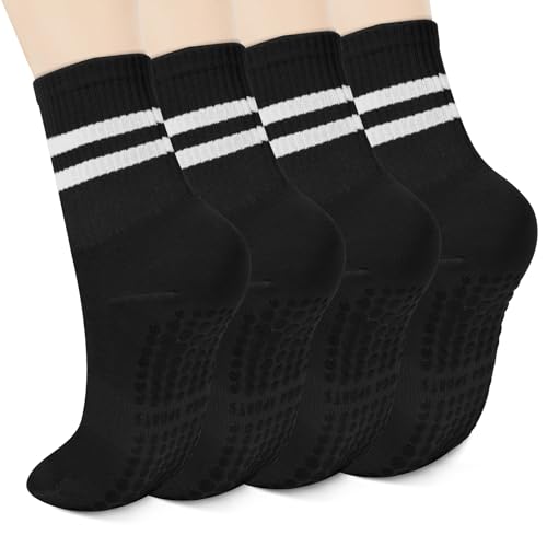 Pilates Socks for Women with Non Slip Grippers, Yoga Socks for Barre Workout Hospital Gym