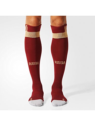 adidas Federación Rusa de fútbol 2015-2016 - Medias Oficial, Color Rojo/Dorado, Talla 2