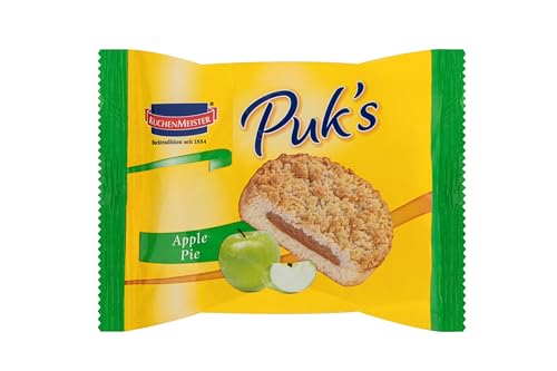 KuchenMeister Puks Apple Pie 100g | saftiger Mürbegebäck fruchtige Apfelfüllung und knusprige Streusel | süßer Apfel Kuchen Snack