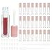 COSIDEA 24 pcs 5ml empty big brush lip gloss tube with stopper (pink cap, clear bottle)