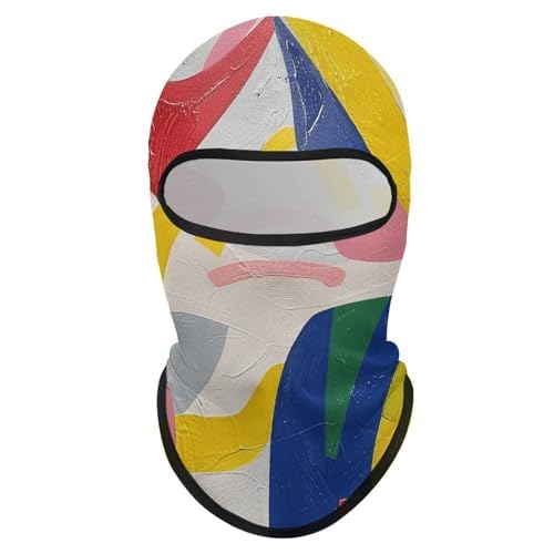 Balaclava para Hombre y Mujer, Máscara de Pintura Abstracta de Color, Cubreboca Integral para Ciclismo, 1 Unidad