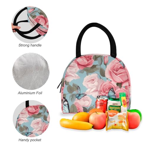 Flower Butterflies Lightweight Durable Student Backpack Set with Insulated Lunch Bag Large Capacity Kids Backpacks for Daily Use School Outdoor Travel Laptop Daypack 212153054