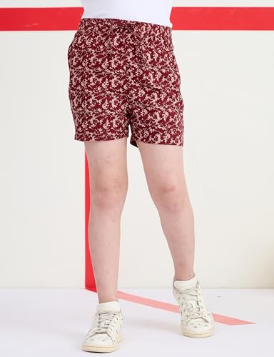 Image of Amazon Brand - Symbol Girls Regular Fit Printed Rayon Shorts | Elasticated Waistband | Age 2-14 Years