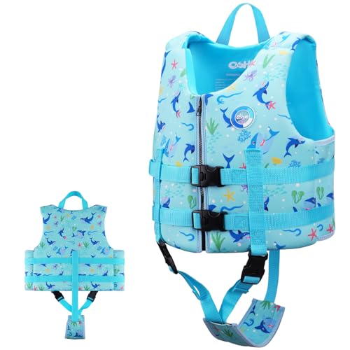 Gilet de Natation OSHYLE pour Enfants Gilet Flottant pour Tout-Petits avec Sangle de sécurité Aide à la flottabilité (WB-SK, S(1-3))