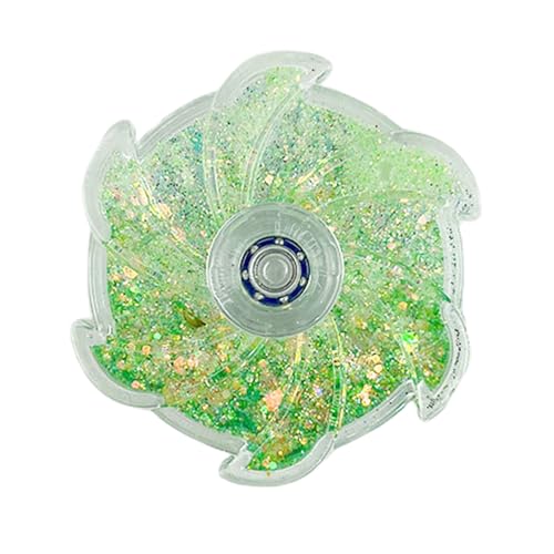 SHINROAD Kids Fidget Spinner Flower Jouet Paillettes Rapides de Stress rempli de soulagement de contrainte Flexibilité du Doigt Vert
