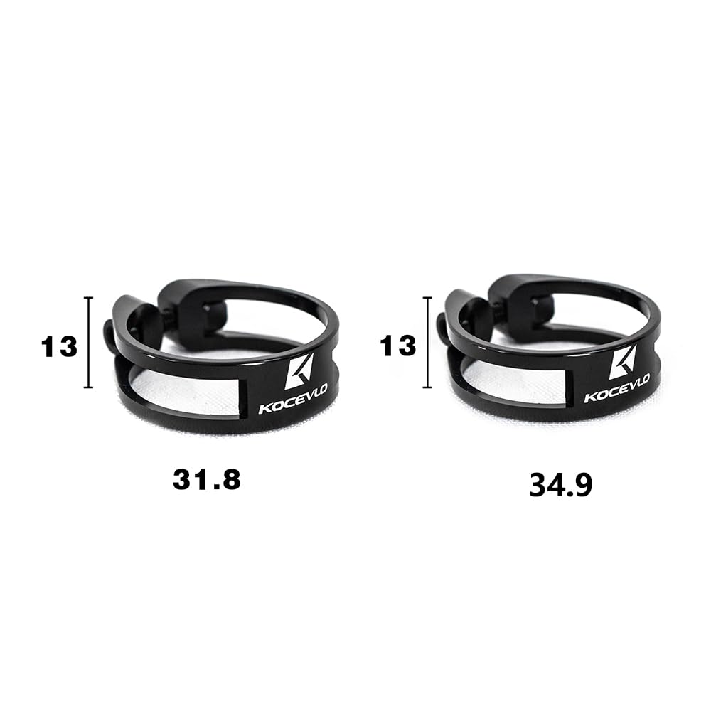 Collarino Reggisella Morsetto reggisella 31,8/34,9 mm tubo sella in alluminio Viti in titanio bici MTB(Al 34.9 black screw)