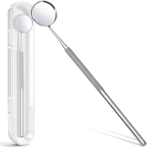 G.CATACC Dental Mirror, Stainless Steel Dentist Tool for Teeth Cleaning Mouth Inspection Mirror with Storage Box