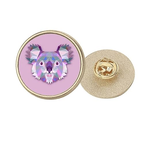 Broche Australie Koala métal doré rond clip badge vêtement accessoire mode taille M