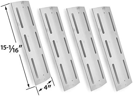 4 Pack Stainless Steel Heat Plate for Kenmore 141.16123, 141.16233, 141.16235, 141.16329, 141.16673, 141.16682, 141.16684, Brinkmann Pro Series 7231 & Grill Chef PAT502 Gas Grill Models
