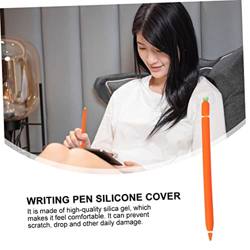 OSALADI 2pièces Étui Antidérapant Silicone Carotte pour Pencil Stylus Élégante Et Confortable Accessoire pour Écriture Et Dessin – vue 5