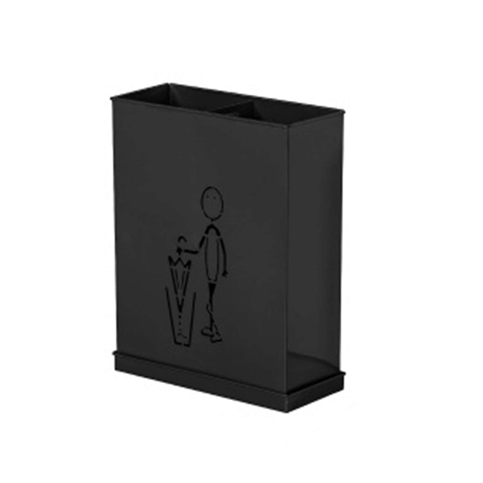 Porte-parapluies noir grand format pour cannes longues et modèles courts