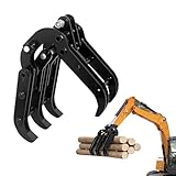 Mini Excavator Grapple Attachments, 23.8inch Grapple Width Mini Excavator Accessories with 6600lbs Grab Force...