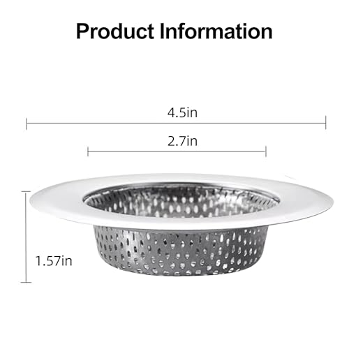 Colador para desagüe de fregadero de acero inoxidable 4.5 pulgadas miniatura 3