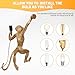 HuaShuani Monkey Wall Lamp, Creative Monkey Shape Plug in Wall Sconces, Resin Retro Indoor Decorative Animal Light Fixture for Bedroom, Living Room, Childrens Room and Home Decoration