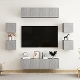 Capacité de rangement optimale Cet ensemble de meubles TV comprend 8 pièces robustes avec 4 grands meubles de 60x30x30 cm et 4 petits de 30,5x30x30 cm offrant un espace de rangement idéal pour livres, magazines et accessoires multimédia dans votre salon ou chambre.