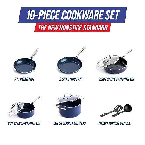 Blue Diamond Cookware CC001602-001 Diamond-Infused, Aluminum Ceramic Non-Stick Coating, Blue - Image 3