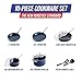 Blue Diamond 10 Piece Nonstick Cookware Set, Diamond Ceramic Pots & Pans, Dishwasher & Metal Utensil Safe, Non Toxic PFAS-Free, Kitchen Cooking Sauce & Saute Pans, Oven & Broiler to 600F, Blue