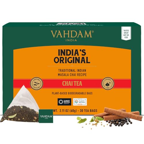 VAHDAM, India's Original Masala Chai Tea (30 Pyramid Tea Bags) No...