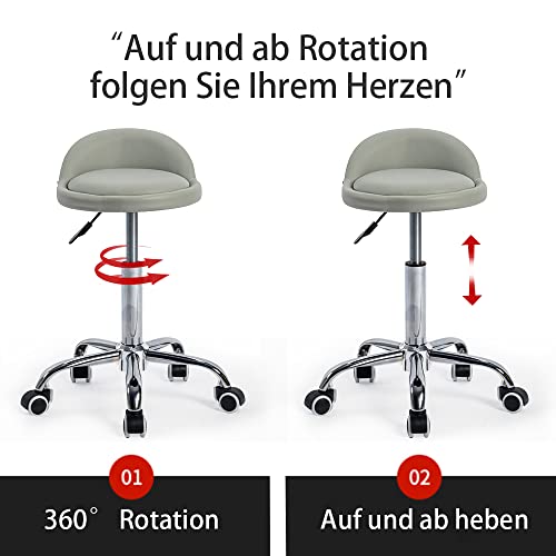 Tabouret de coiffure Mingone à roulettes pour salon et coiffeuse