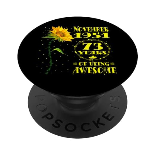 73 cumpleaños 73 años amante del girasol nacido en noviembre de 1951 PopSockets PopGrip Intercambiable