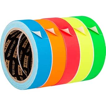 QWORK Neon Tape 5er Set - Leuchtendes Markierband Für Kreative Projekte
