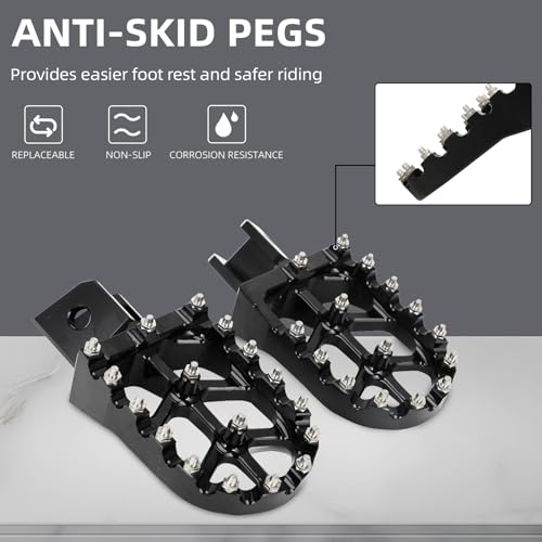 Iuvwisn WX11140354 Dirt Bike Foot Pegs,Motorcycle Footpegs Wider Foot Pegs Rest Pedal Cnc thumb #5