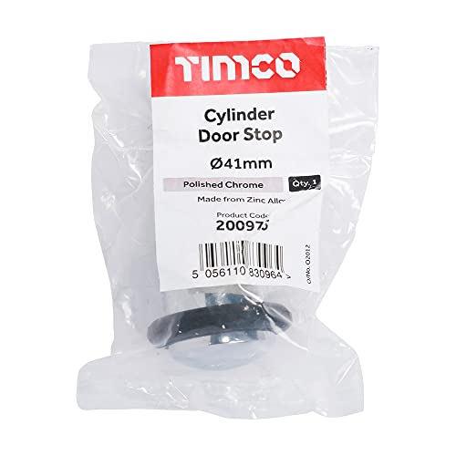 TIMCO Cylinder Door Stop - Polished Chrome - Floor Mounted - Concealed Fixing for Improved asthetics - 41mm - Image 2