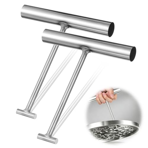 Image of Manhole Lifting Keys, 2 Pack Manhole Cover Lifting Hooks – 16cm T-Shaped Heavy Duty Stainless Steel Rustproof Grab Hooks for Drain Grates, Septic Tanks, Roller Shutter Doors (8mm Hook)