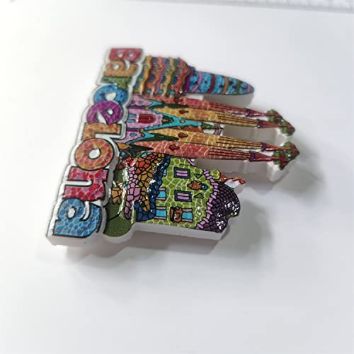 Imán decorativo de resina Barcelona 3D para refrigerador miniatura 4