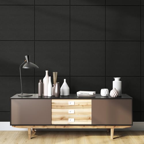 Image of MaxGear Extra Large Bulletin Board 72 inch x 48 inch, Black Felt Wall Tiles Pushpin