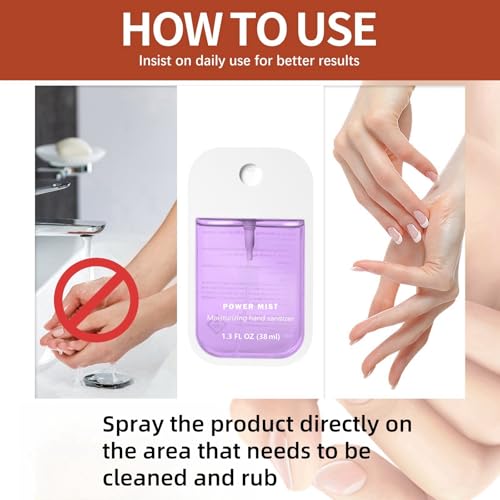 Mist Hydrating Hand Sanit-izer Spray for Adults,Multi-Flavor,Cleanses Your Hands,Hand Sanit-iser Mini,Hand Sanit-iser Travel,Small Hand Sanit-iser,Spray Sanit-iser for Hands,Natural,(Lavender) - Image 6