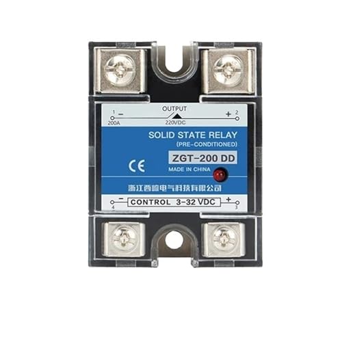 Relais statique SSR-200DD monophasé 200A 220V avec dissipateur thermique JGX