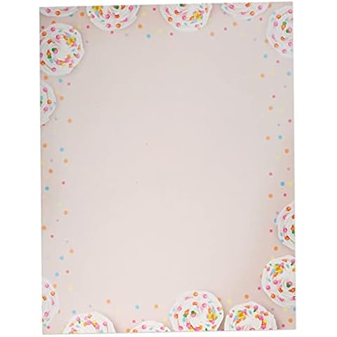 Cupcake Stationery Paper - 60 Sheets - Great for Party Invitations, Announcements, Letterhead, Flyers Cover