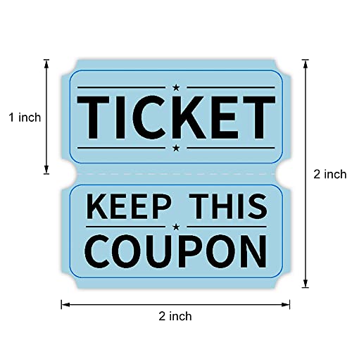 Essential 8000 Assorted Raffle Ticket Rolls, Double Raffle Tickets Set of 4 Assorted Colors Raffle Tickets Printable for Raffle, Events, Classroom, Entry, Class Reward & Door Prize